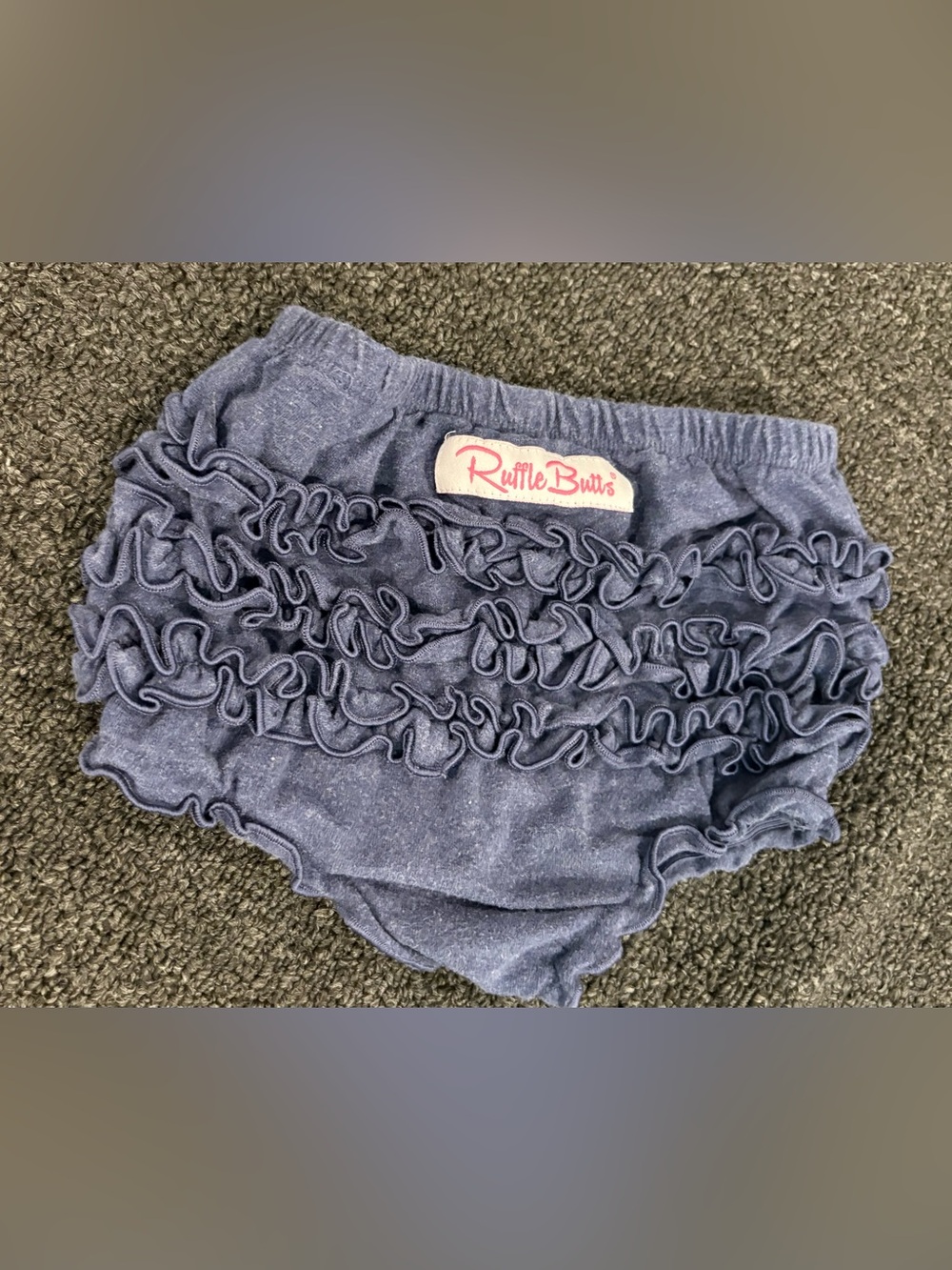 Ruffle Butts Faux Denim Ruffle Baby Bloomers Diaper Cover